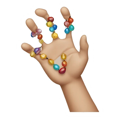 Open hands with beads sticker