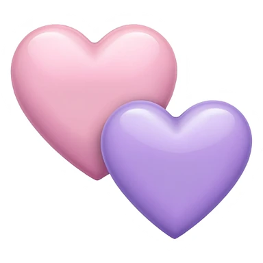 Light pink heart with another light violet heart beside sticker