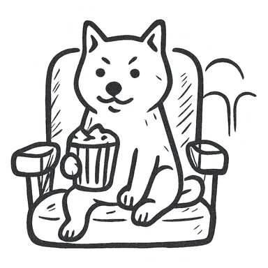 Shiba Inu sitting in a movie theater sticker