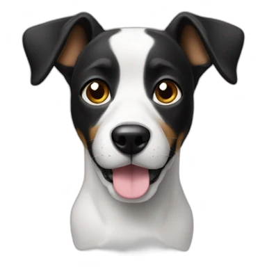 Dog white with ears black sticker