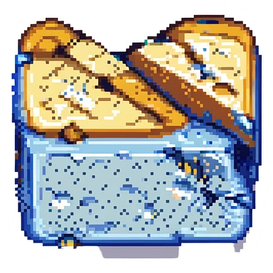 blue cheese small wedge with blue dots, pixel art, simple shading sticker