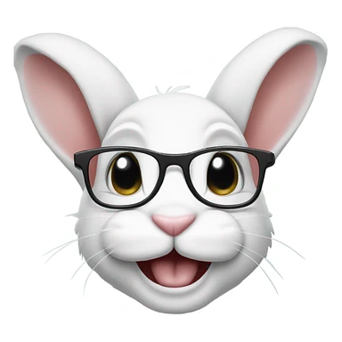Bunny wearing glasses and smiling  sticker