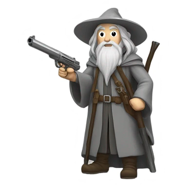 gandalf with gun sticker