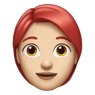 woman with long straight and ruby hair and white skin sticker