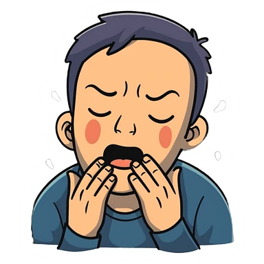A man sobbing, with tears running down his cheeks sticker