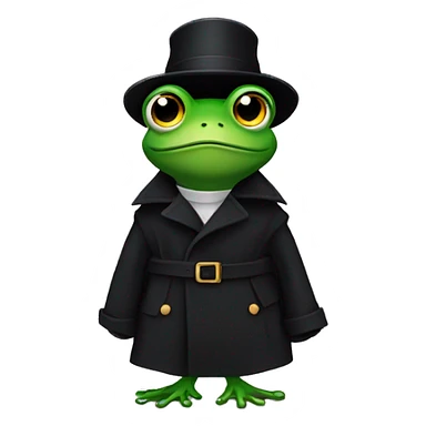 frog in a black trenchcoat sticker