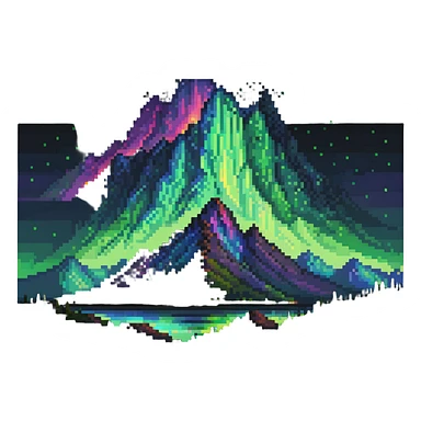 aurora borealis over mountains sticker
