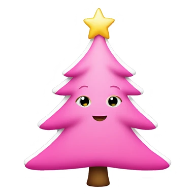 Pink cute Christmas tree sticker