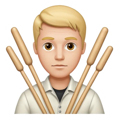 Man with drumsticks sticker