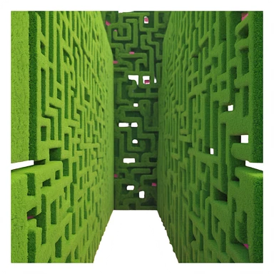 hedge maze with tall green walls sticker