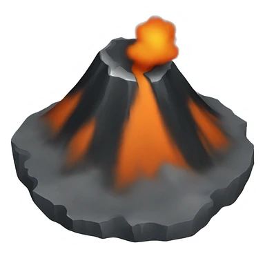 small black, gray and orange volcano
 sticker