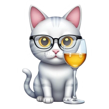Cat with glass sticker