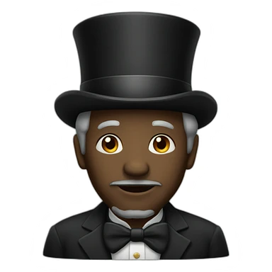 black old man with top hat sticker