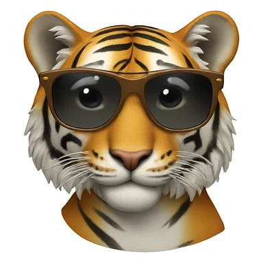 Surfing tiger sunglasses  sticker