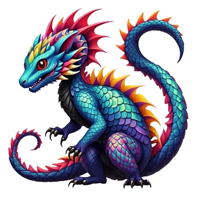 Gothic badass cool complex exotic colorful aesthetic-scenery-Fakémon-creature (full body) sticker