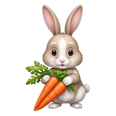 Rabbit with carrot  sticker