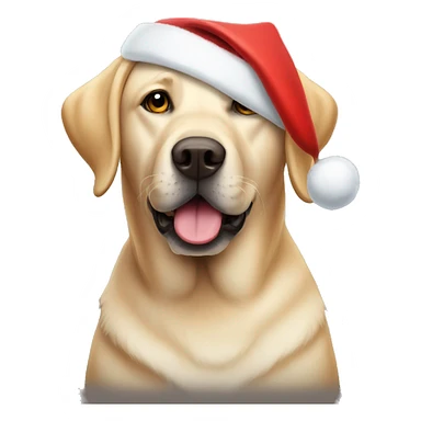Labrador wearing a santa hat sticker