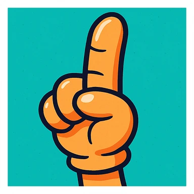 a single finger, cartoon style, vibrant colors, simple shapes sticker