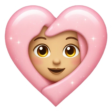 baby pink heart with sparkles  sticker