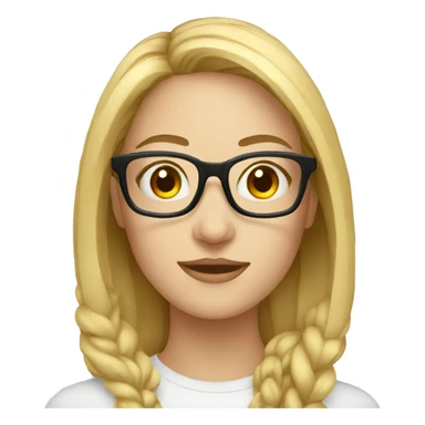 White woman glasses sticker