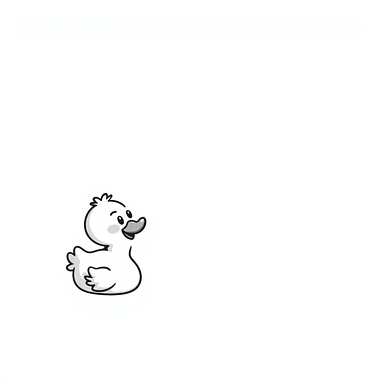 A hand-drawn rubber duck with a silly cute expression and tiny wings sticker