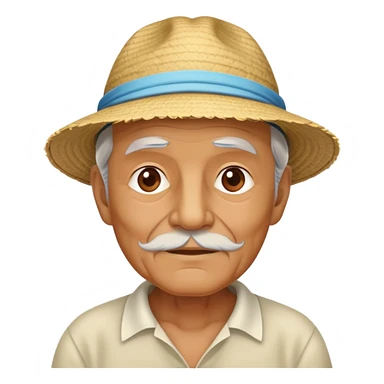 old man with beach hat sticker