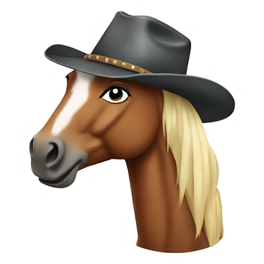 Horse wearing a cowboy hat  sticker