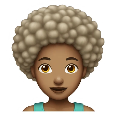 hair afro, light skin, girl sticker