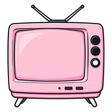 Pink tv sticker