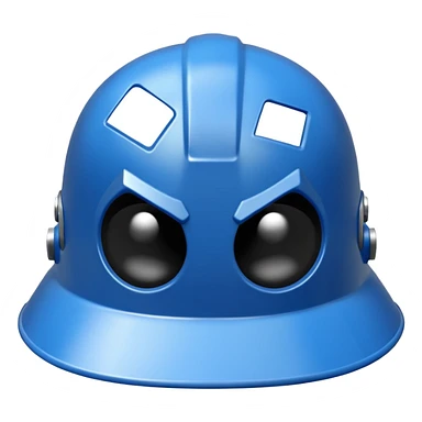 Blue evil hard hat  sticker