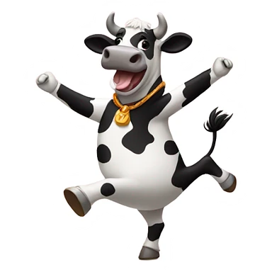 Dancing cow sticker
