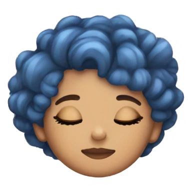 Ariana sleeping with short curly blue hair sticker