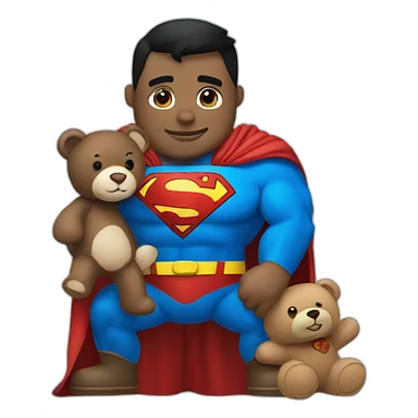 Superman with a teddy bear sticker
