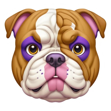 Purple English bulldog with gold trim sticker