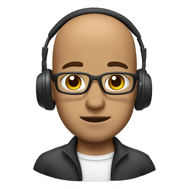 bald Headset wearing headset sticker
