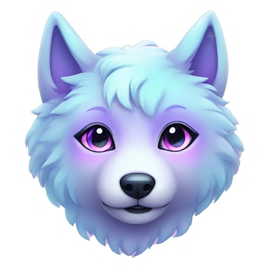 kawaii shiny pastel nebula wolf sticker