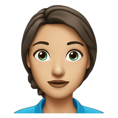 Femme brune yeux bleu sticker