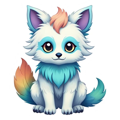 cute Kawaii edgy ethereal fantasy animal fursona Fionbri creature by griffsnuff & LiLaiRa & Falvie with exotic colors full body sticker