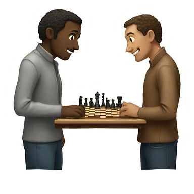 Two guys playing chess sticker