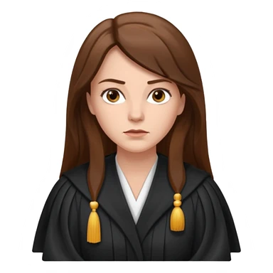 white-women-with-long-brown-hair-lawyer-in-lawyer’s-robe. sticker