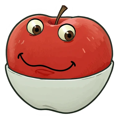 Bruised red apple sticker