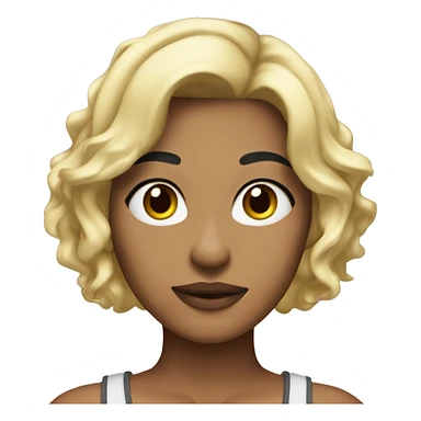 morena skin with blonde wolfcut sticker