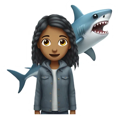 girl with shark sticker