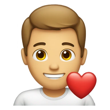 Male emoji holding heart sticker