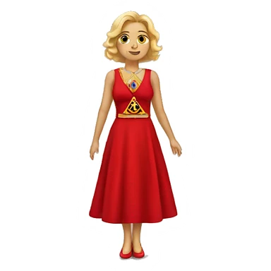 Female red dress Freemason  sticker