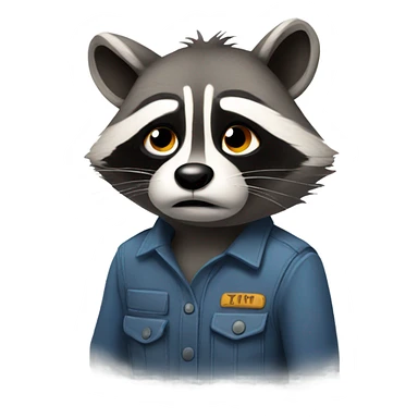 Sad working racoon sticker
