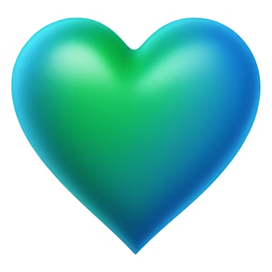 Heart in blue mixed with green colour sticker