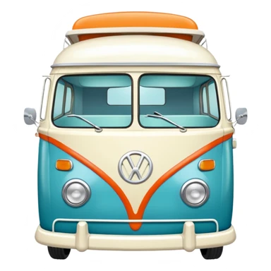 Retro camper van top view sticker