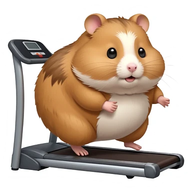 fat hamster big belly trying to run on treadmill sideways sticker