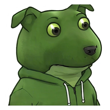 dog wearing hoodie sticker